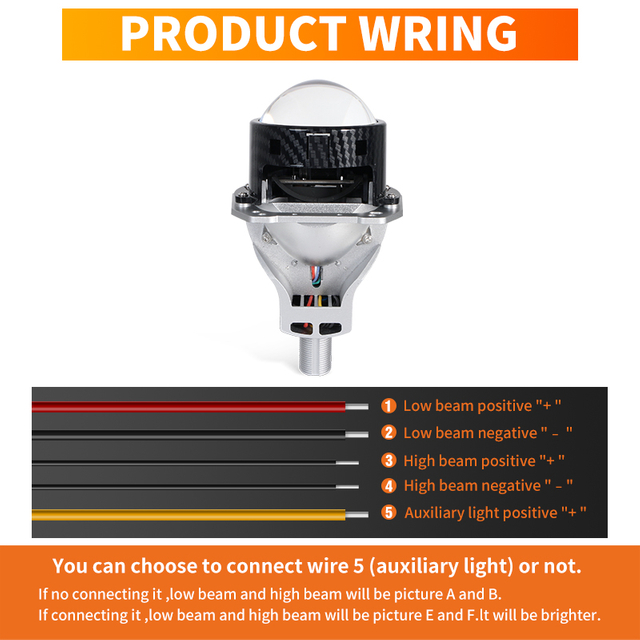 Xe máy phổ quát xe máy thấp chùm tia thấp 110W High Beam 156W 3 inch Dual Cup Trình chiếu ống kính đèn pha Bóng đèn