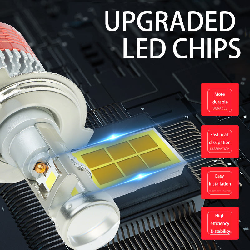 Dòng T01 | OEM Siêu sáng 84W 8400LM Chùm sáng cao/thấp Cắm và chạy Máy chiếu mini Ống kính đèn pha LED