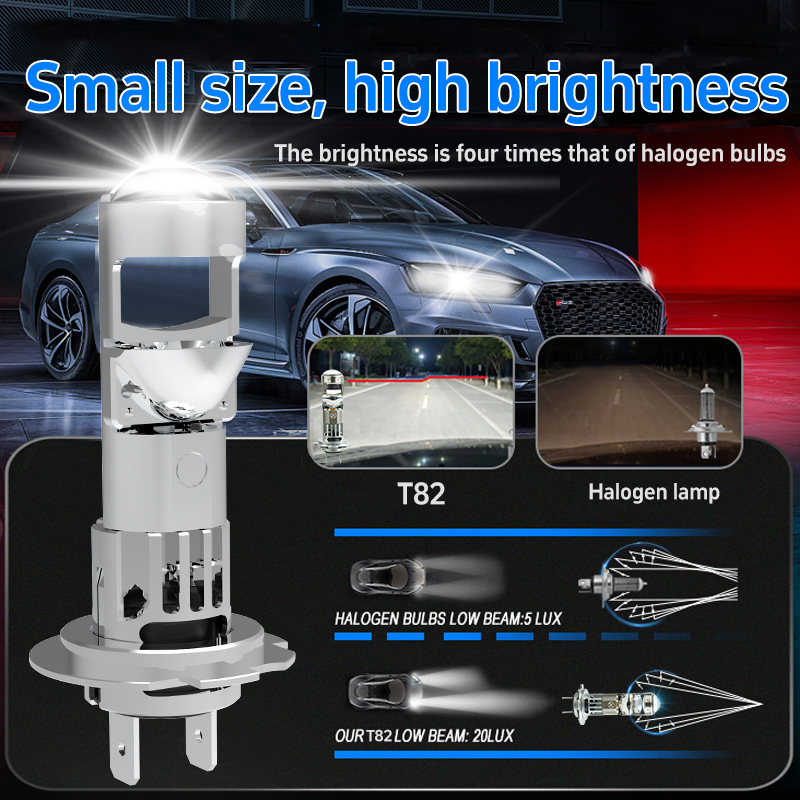 Sê -ri T82 | 48W 6000LM Máy chiếu Mini LED Đèn pha đèn pha Bóng đèn