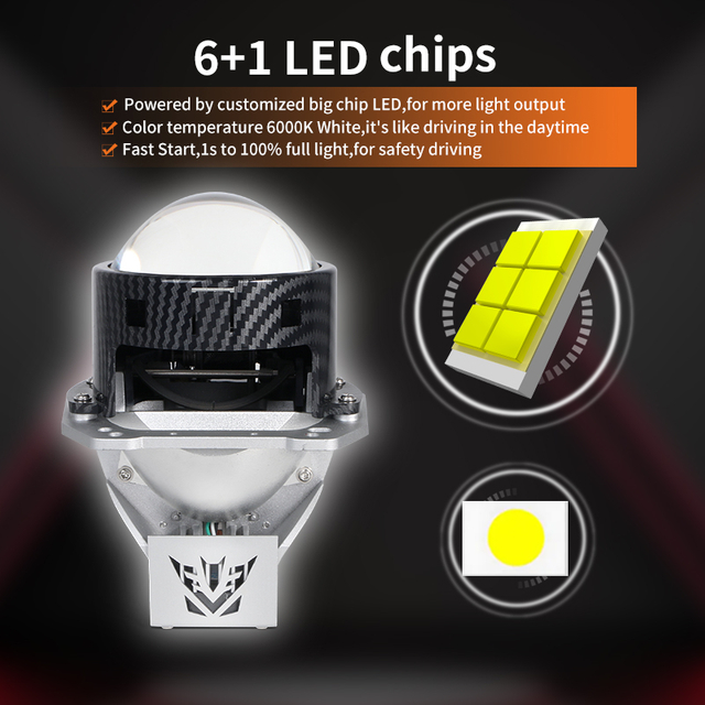 3.0inch 100W 6000K Cup Dual Cup LED LENS LENS LEN