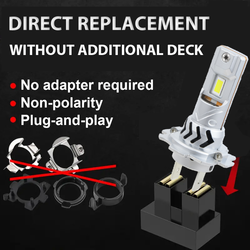 Tất Cả Trong Một Kích Thước 1:1 Cắm Và Chạy Tự Động Đèn Pha Có Quạt CANBUS 12V H7 H11 9005 9006 Bóng Đèn LED Ô Tô thay Thế