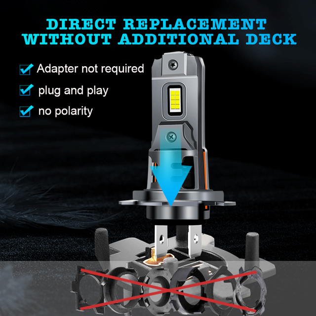 OEM/ODM 1:1 Kích thước nhỏ Plug & Play 6500K Bóng đèn pha LED không dây màu trắng mát cho ô tô