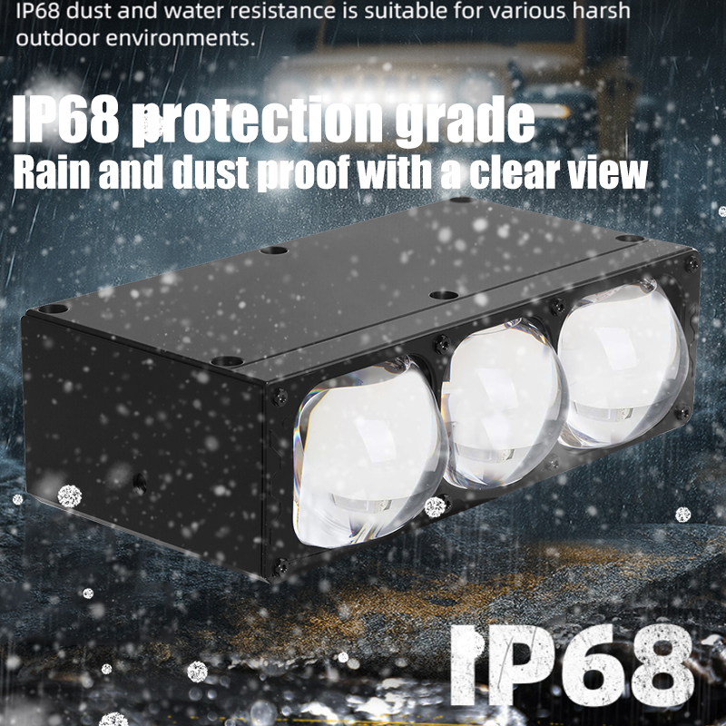 Phụ Kiện Xe Hơi Đèn LED Ma Trận Đa Năng Ô Tô Nướng Ánh Sáng Cao Thấp Chùm Tia Laser Đôi Ống Kính Ba Mắt Biled Máy Chiếu Ống Kính Lưới Tản Nhiệt đèn Chiếu Sáng