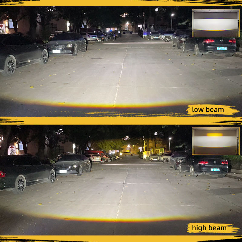 Đèn pha ô tô 170W 3 mắt Ống kính màu xanh Bi Led Lưới tản nhiệt với quạt DRL Lái xe sương mù Đèn phụ trợ bên ngoài Xe địa hình Xe tải