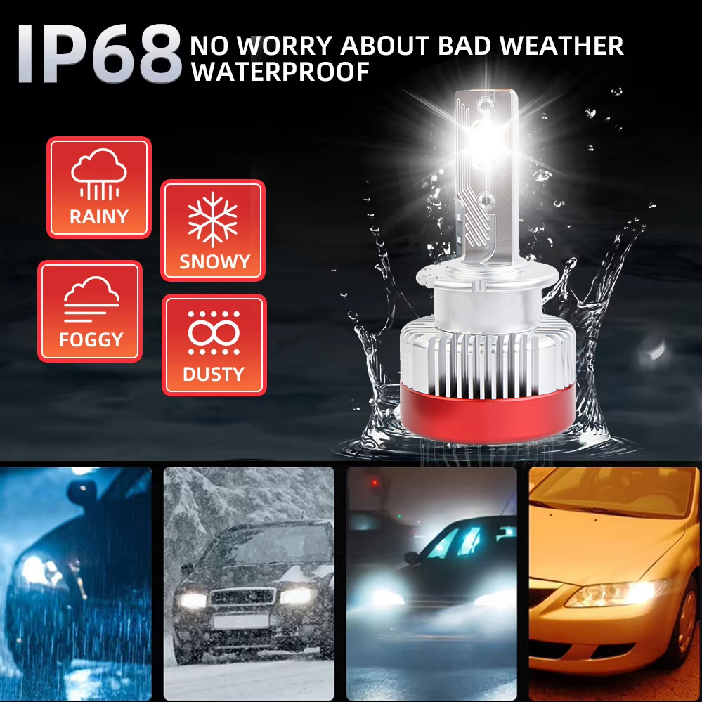 Dòng D | Ba Ống Đồng Bóng Đèn Pha LED Ô Tô Xi Nhan CANBUS D Series 180W 18000LM Bóng Đèn Pha LED Thay Thế Xenon HID D1S d2S D3S D4S Bộ Chuyển Đổi