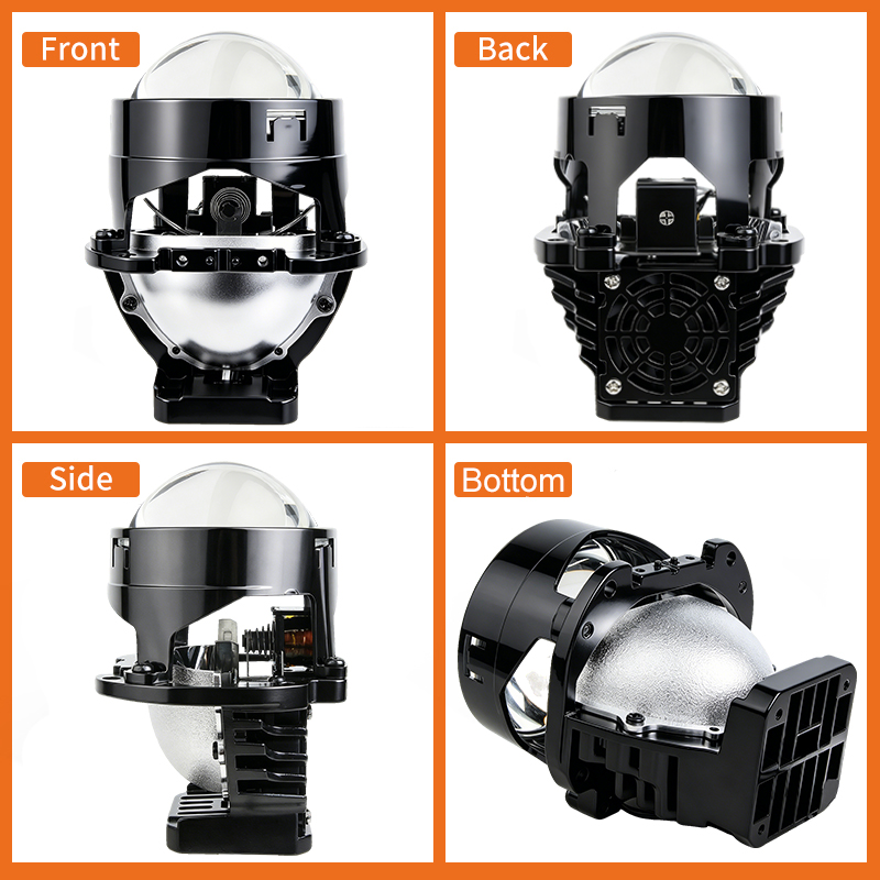 Ống kính máy chiếu Bi-LED siêu sáng 106W 2.0 inch Đèn pha ô tô Bộ trang bị thêm bóng đèn Ống kính máy chiếu LED chùm tia thấp cao cho phụ kiện xe hơi