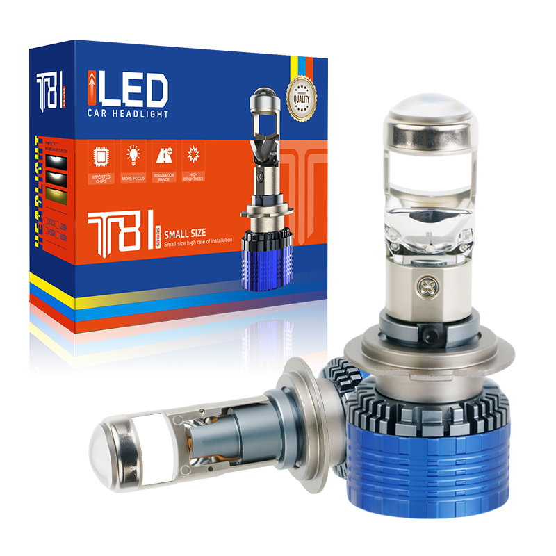 6000K Cool White 8400lm Máy chiếu mini LENS AUTO LED Đèn pha đèn pha H7