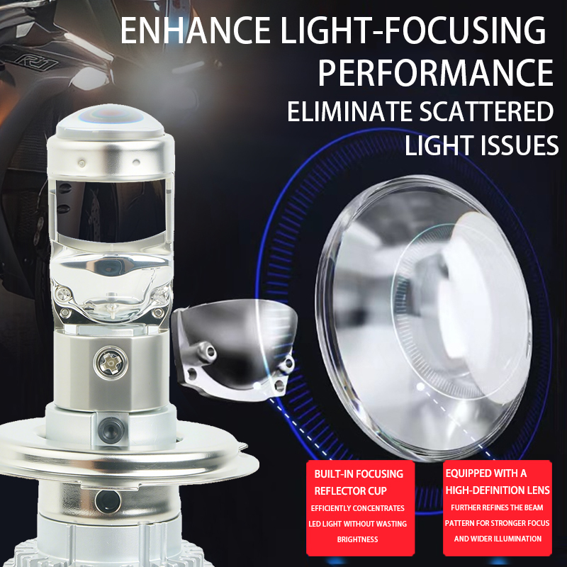 Dòng T01 | OEM Siêu sáng 84W 8400LM Chùm sáng cao/thấp Cắm và chạy Máy chiếu mini Ống kính đèn pha LED