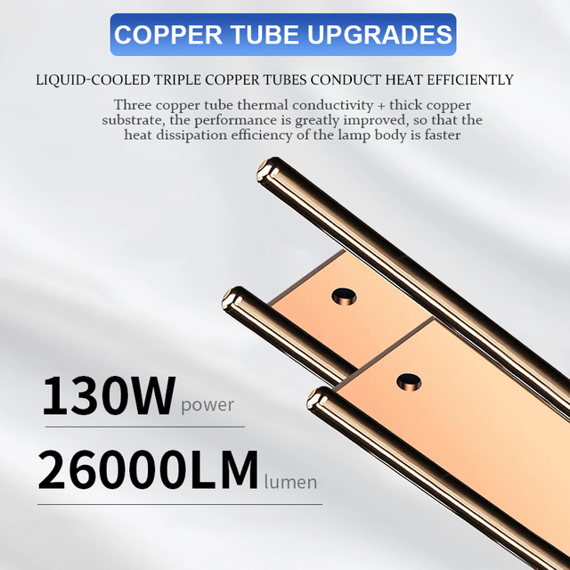 Tùy chỉnh siêu sáng 260W 26000LM 4575 Chip 12V-24V Ba bóng đèn pha LED ống đồng cho ô tô và xe tải