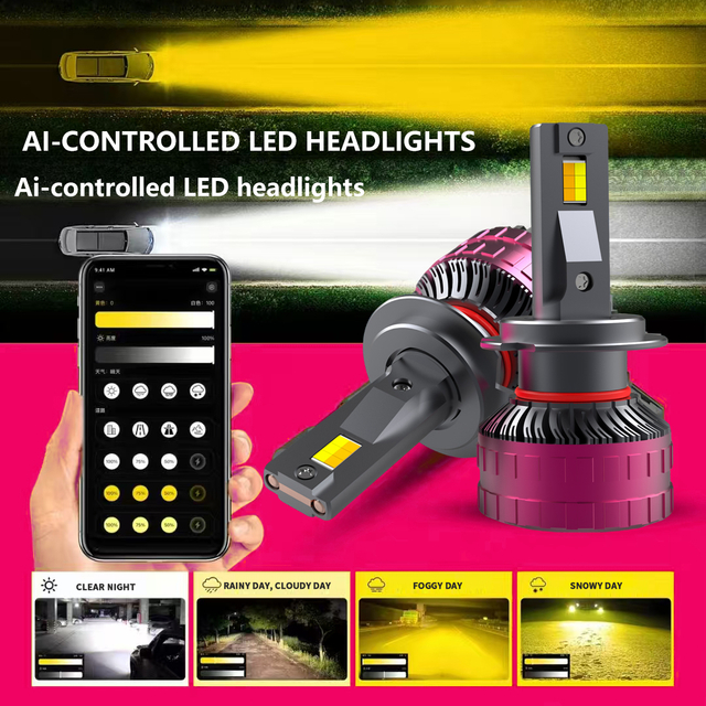 Sê -ri V33 | 120W 13000LM 8000K 6000K 3000K Đèn pha LED ba màu cho xe hơi cho xe hơi