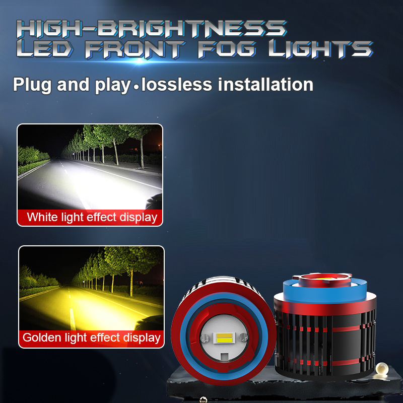 Đèn LED Sương Mù Siêu Sáng Bóng Đèn Kép Màu Trắng Hổ Phách 24W 3000LM Chuyển Màu Cắm Chạy Mini Trước Đèn Sương Mù dành Cho Xe Toyota