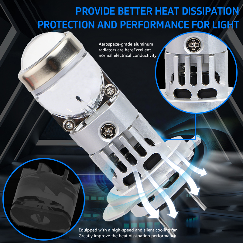 Dòng T82 | 24W 3000LM Cắm và Chạy 1:! Bóng đèn pha LED máy chiếu H7 không dây kích thước nhỏ cho ô tô