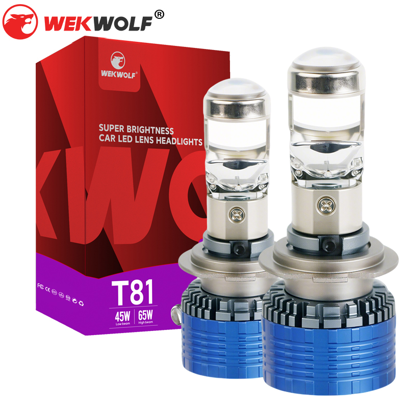 6000K Cool White 8400lm Máy chiếu mini LENS AUTO LED Đèn pha đèn pha H7