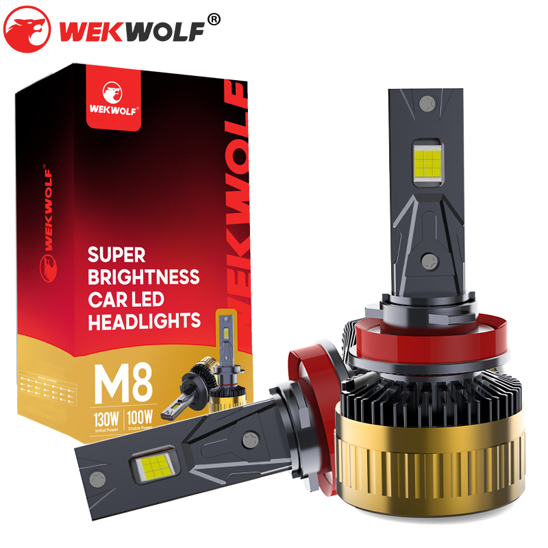 H11 H9 H8 Bóng đèn đèn pha LED có lỗi CANBUS miễn phí 130W 13000LM sáng hơn
