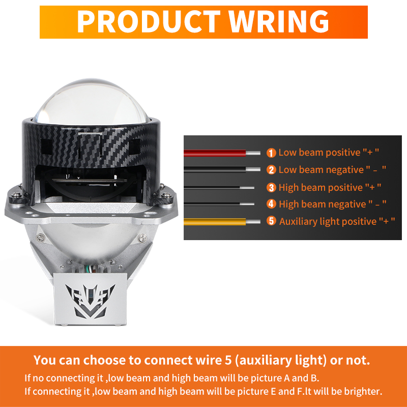 Siêu sáng 3 inch Dual Cup BI LED LED LED LENS TIRLEPHILLIP