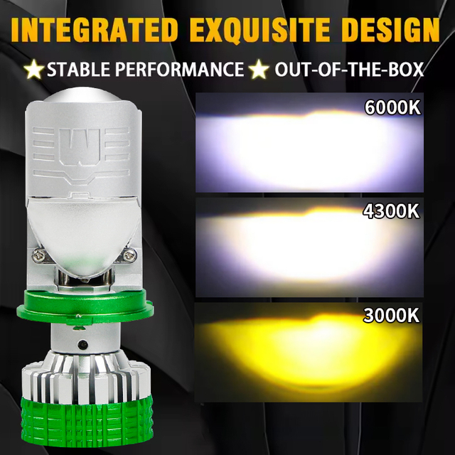 Sê -ri Tricolor T90 | 12V 6000K 4300K ​​3000K 3 màu đèn pha LED với ống kính máy chiếu