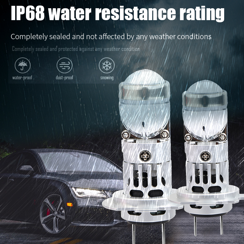 Dòng T82 | 24W 3000LM Cắm và Chạy 1:! Bóng đèn pha LED máy chiếu H7 không dây kích thước nhỏ cho ô tô