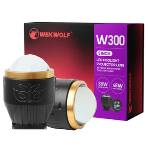Wekwolf 96W 9600lm Đèn LED ba màu Đèn chiếu sáng 3 inch BI Laser Len