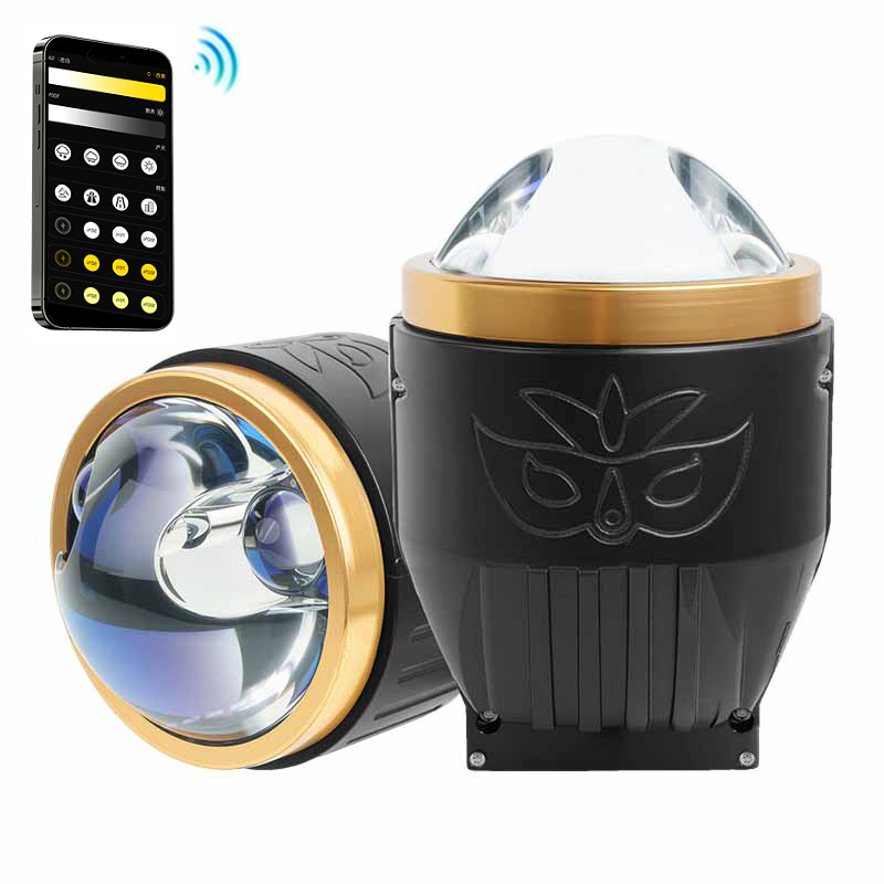 OEM/ODM 3 Inch Smart AI App Điều khiển máy chiếu ba màu Ống kính sương mù Đèn sương mù LED tia laser cao thấp chống thấm nước kép trực tiếp
