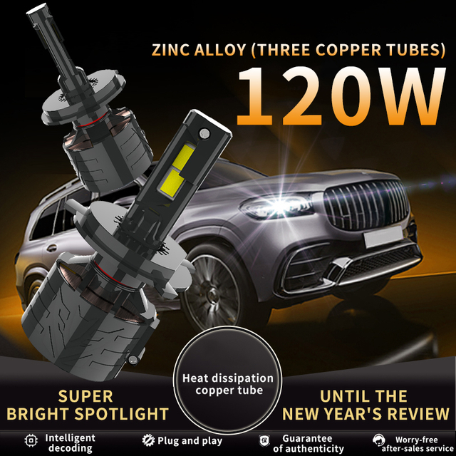 Dòng V90 | Bóng đèn pha LED ô tô công suất cao 240W 24000LM H7 chống nước