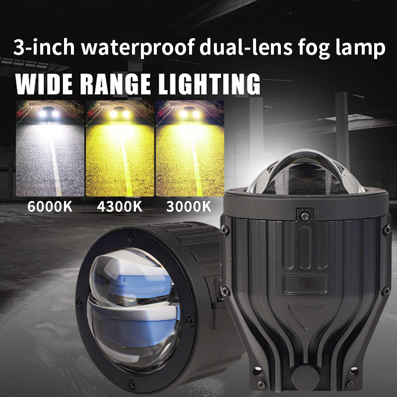 Máy chiếu đèn LED 3.0 inch LED LED LED LED LED với bộ trang điểm đèn pha phản chiếu kép