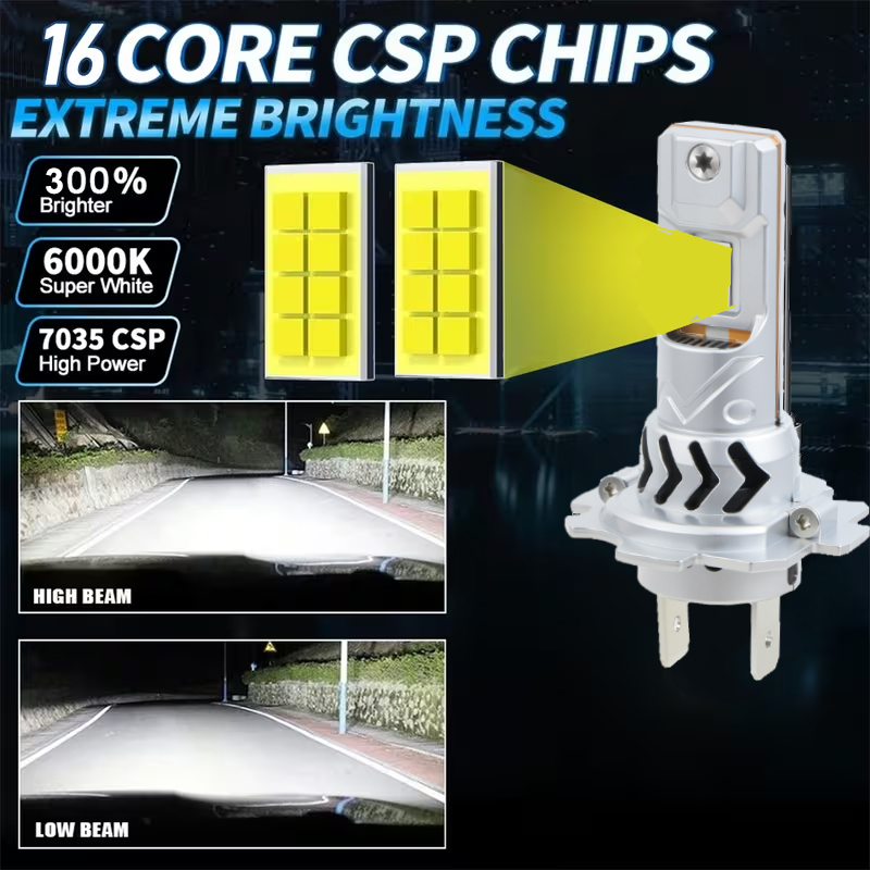 Tất Cả Trong Một Kích Thước 1:1 Cắm Và Chạy Tự Động Đèn Pha Có Quạt CANBUS 12V H7 H11 9005 9006 Bóng Đèn LED Ô Tô thay Thế